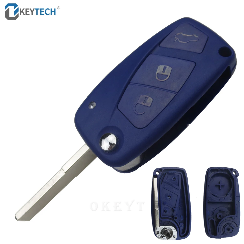 OkeyTech для FIAT Punto Ducato Stilo, Panda 3 кнопки Замена Флип складной пульт дистанционного ключа автомобиля Оболочка Чехол SIP22 лезвие