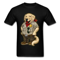camiseta de sheriff retriever 2018 con dibujo de perro camiseta negra con estampado de dibujos animados camiseta hipster para