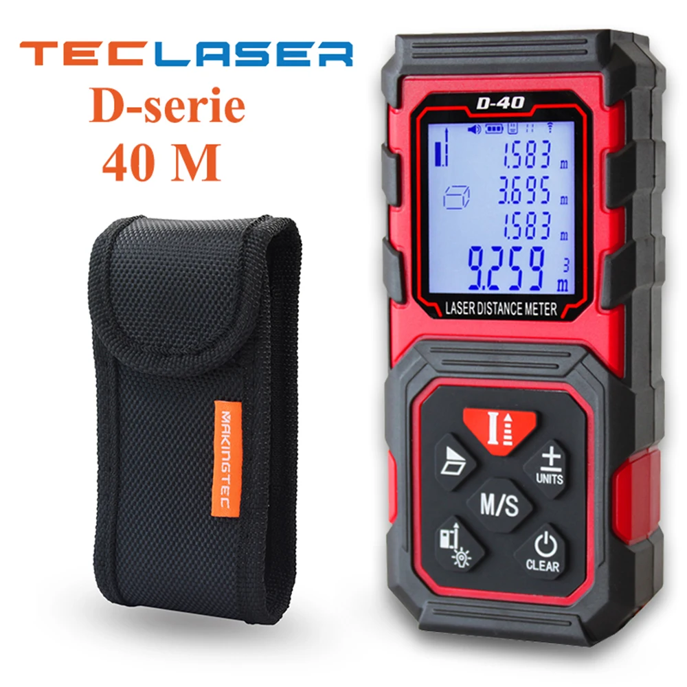 

TECLASER Laser Distance Meter 20M 40M 60M 80M 100M Laser Tape Range Finder Measure Digital Ruler Trena Tape Medidor Measure Tool