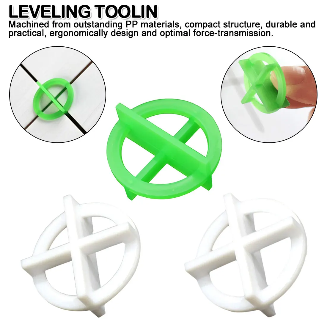 50 шт. пластиковые разделители для выравнивания базовой плитки зеленый и белый