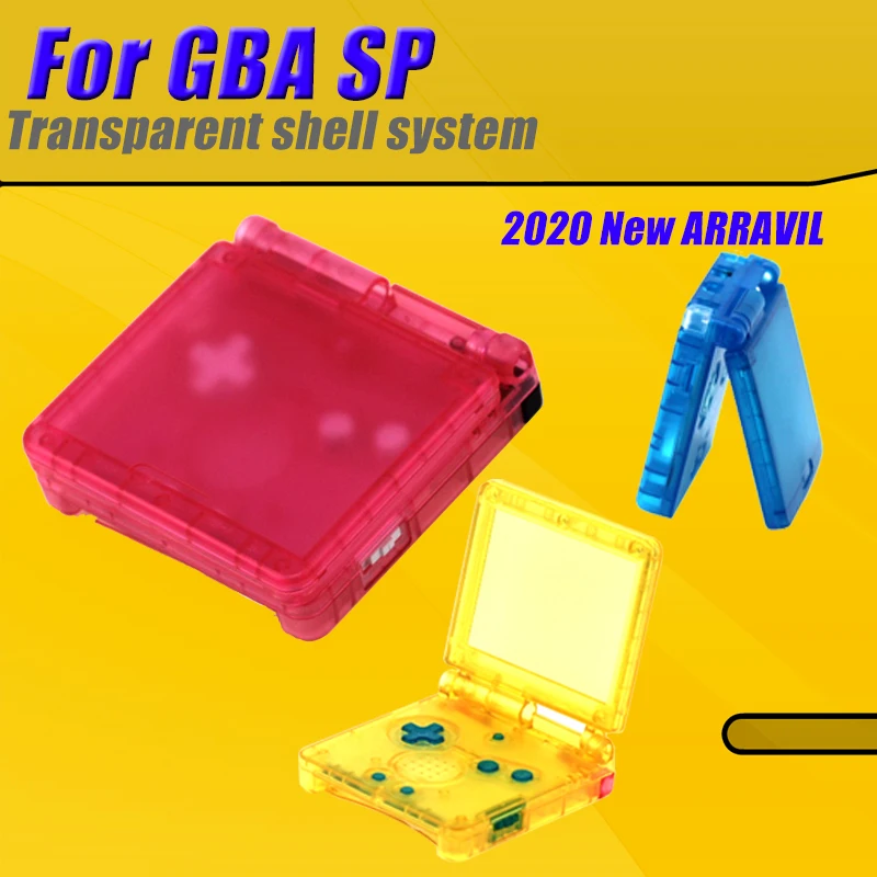 Transparent Clear white  purple black Red  For GameBoy Advance SP Shell For GBA SP console Housing Case Cover Colored buttons