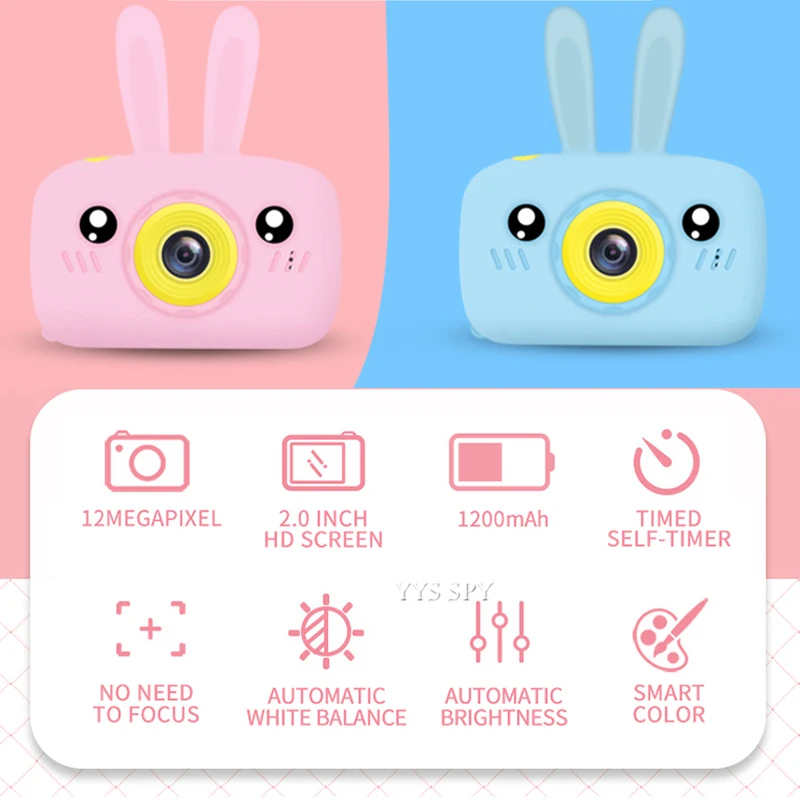 Cute Cartoon Children Camera 2.0 inch Mini Digital Video Camcorder HD 1080P Photography Vlog Kids Toy Gift Micro Cam Videocamera |