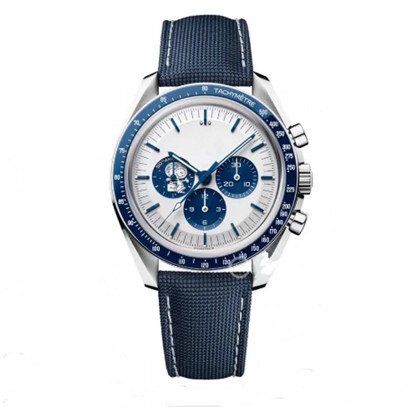 

2021 New Brand Mens Automatic Mechanical Watch Blue Ceramic Bezel Speed Stainless Steel Canvas Bracelet Sapphire Glass Watches