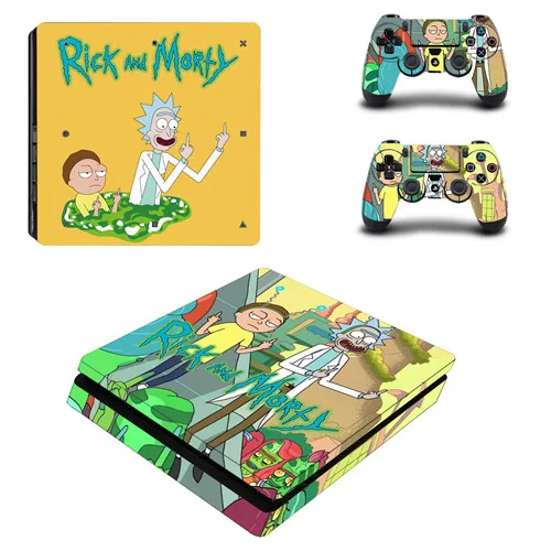 P4SQB0199 Rick and Morty полное покрытие лицевые панели PS4 тонкая кожа Виниловая наклейка, стикер для консоли Playstation 4 и контроллеров PS4 Slim Skin - Цвет: P4SQB0199
