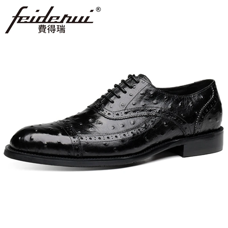 Роскошные Дизайнерские мужские свадебные оксфорды из натуральной кожи с круглым