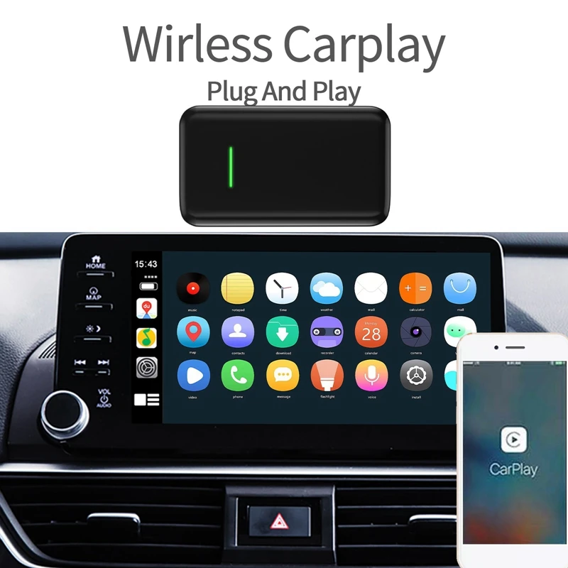 

Car Wireless CarPlay Adapter for Wired CarPlay Cars for /Volvo/Benz/KIA/Hyundai Universal Support IOS 13 for Car