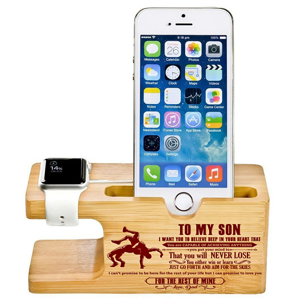Индивидуальные часы Бамбуковая Деревянная Подставка для зарядки док-станция