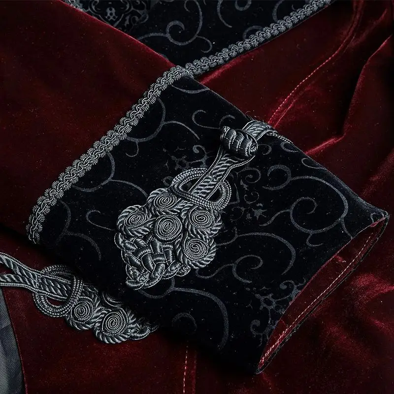 Панк Rave мужские готические викторианские ножницы хвост велюровое пальто Y