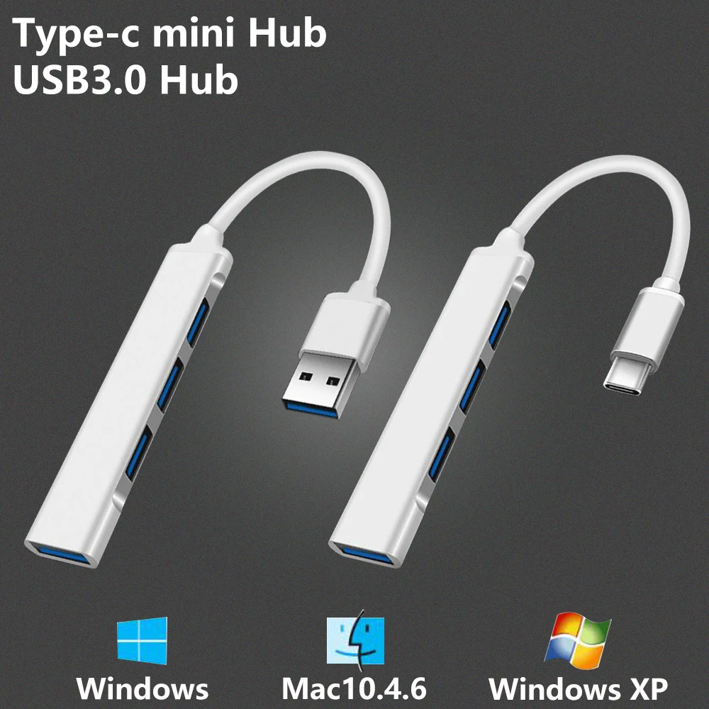 Мини концентратор USB 3 0 из алюминиевого сплава разветвитель typeC док станция 4