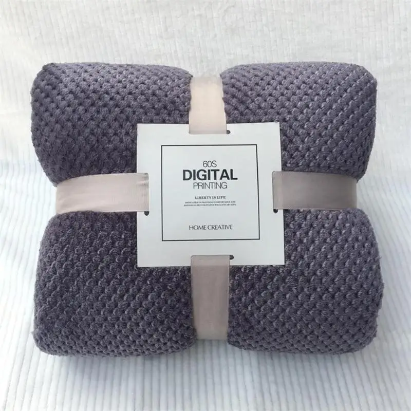 Легкое мягкое Флисовое одеяло в клетку однотонный портативный домашний текстиль