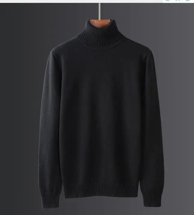 

male round neck long sleeve Knitted sweater men winter Solid color Thick warm sweaters