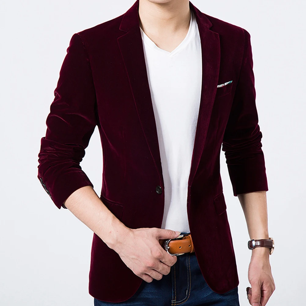 Мужской приталенный Блейзер в Корейском стиле хлопковый Офисная куртка черного