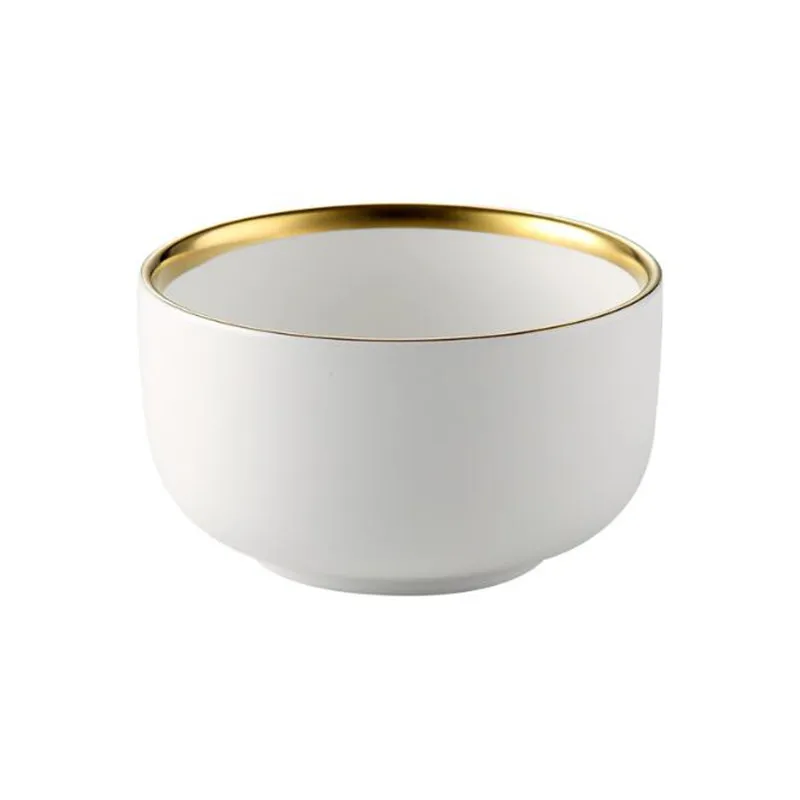 Gilt Rim Blak Porcelain Dinner Plate Set Kitchen Ceramic Tableware Food Dishes Rice Salad Noodles Bowl Mug Cutlery 1pc | Дом и сад