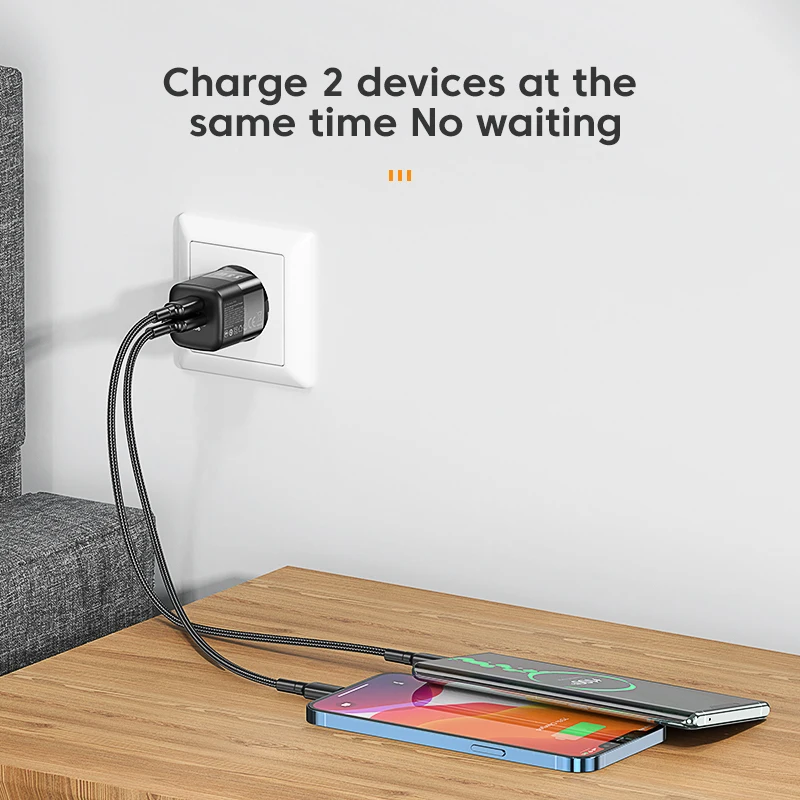 Зарядное устройство KUULAA USB C 33 Вт для быстрой зарядки PD iPhone 13 12 11 Max Pro XS 8 Plus iPad Air 2020