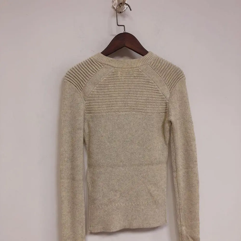 

Early Autumn Women Knit Sweater Button Decoration Slim Long Sleeve Knit Tops