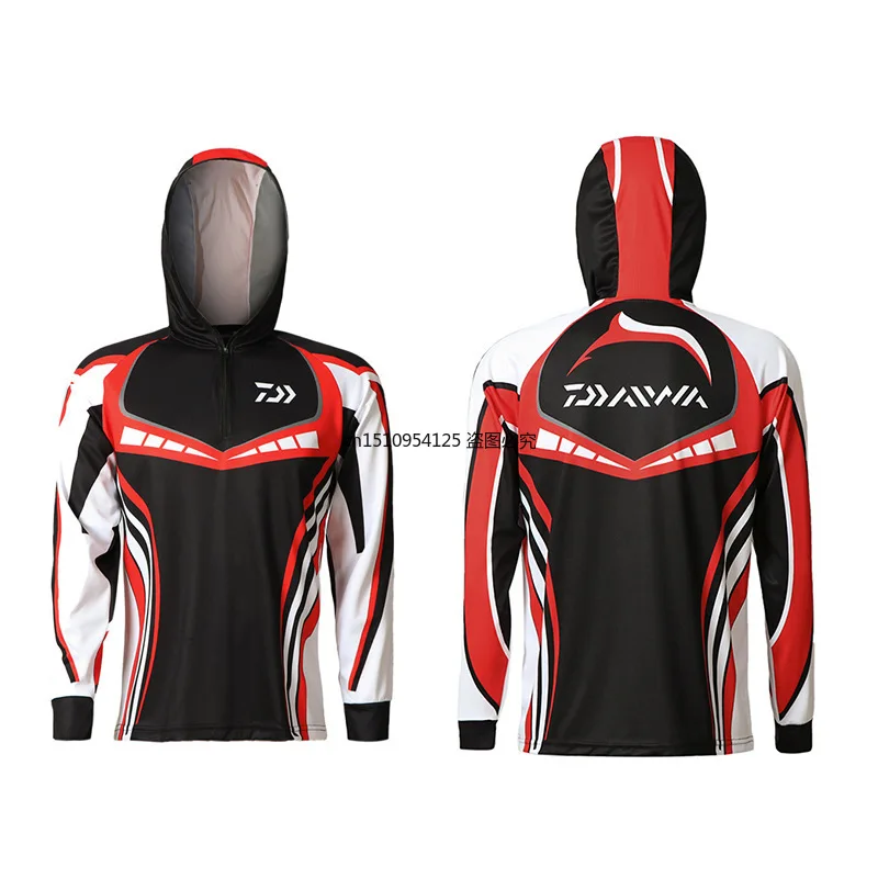 

2020 Summer Daiwa Hooded Sunscreen Clothing Fishing Suit Light Outdoor Breathable Uv Anti-mosquito Polyester Fishing Shirt