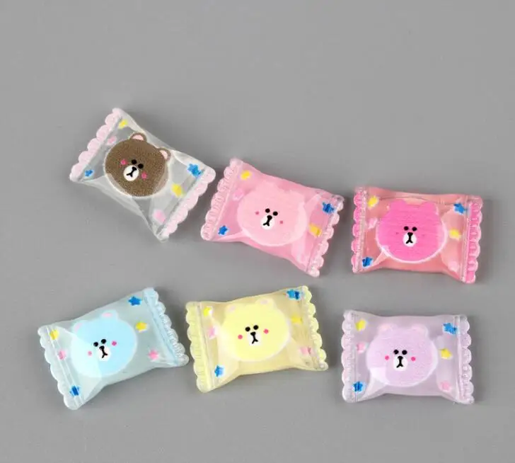 Кабошоны 20 шт./лот украшения из смолы конфеты с плоским основанием для