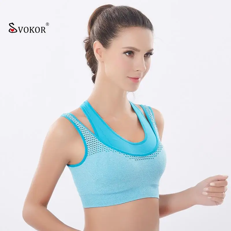 

SVOKOR Sports Tube Top Shockproof Fake Two-Piece Running Vest Women Push Up Wireless Comfort Breathable underwear