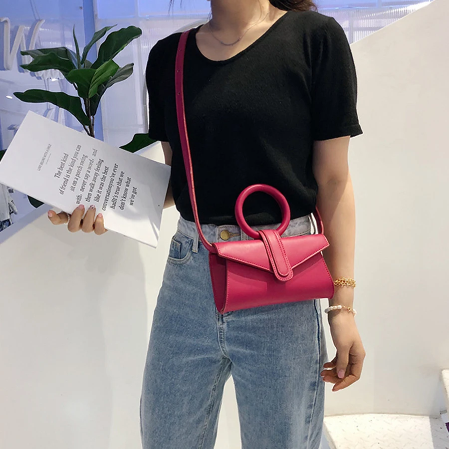 Fluorescent Color Envelope Bag For Ladies Retro High Quality Pu Leather Handbags Female Wome Elegant Korean Style Crossbody Bags