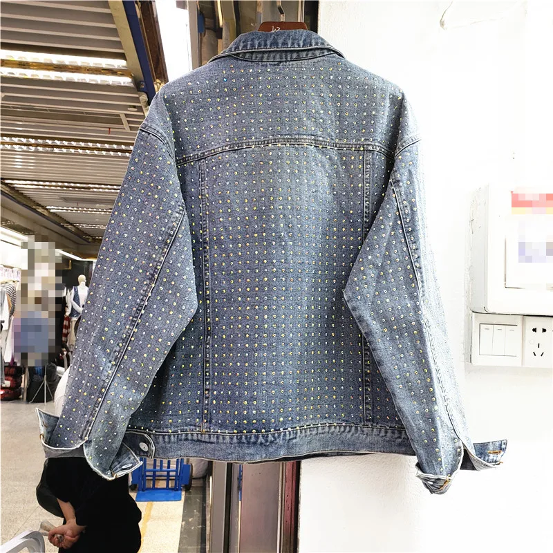 

Женская джинсовая куртка, свободная короткая куртка с длинным рукавом, осень 2021