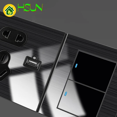 Черный закаленное стекло матовый 86 Тип переключатель гнездо Рисунок 1 2 3 4 банда