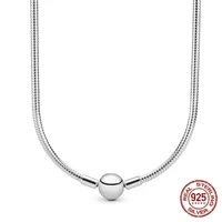 original 925 sterling silver pan moments snake chain necklace for womens birthday party wedding fashion jewelry