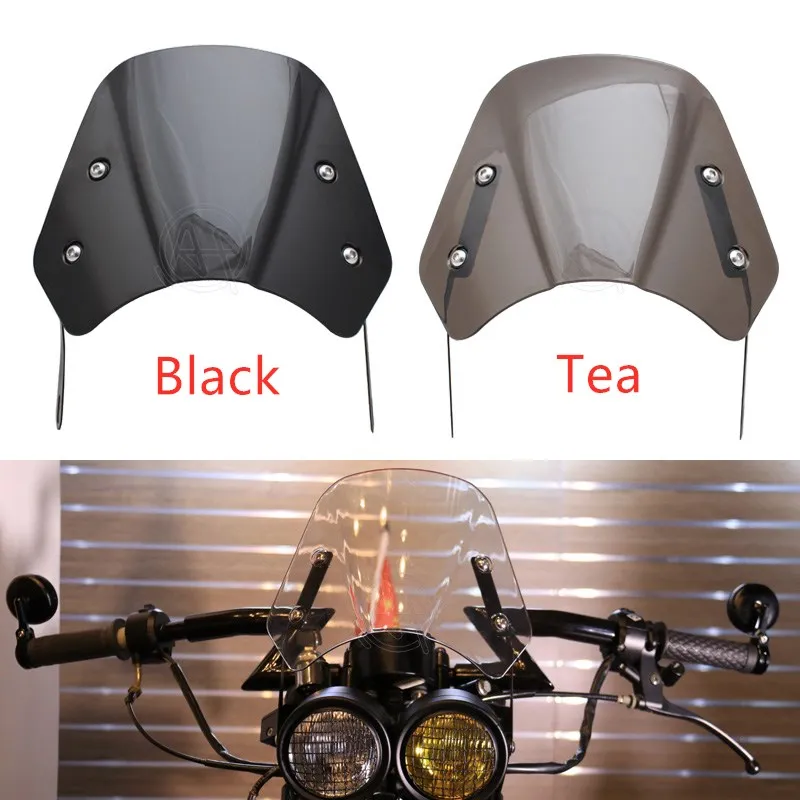 

Windscreen Motorcycle 5inch-7inch ABS Windshield Wind Deflector for Harley Honda Yamaha Kawasaki Suzuki Headlight Cafe Racer