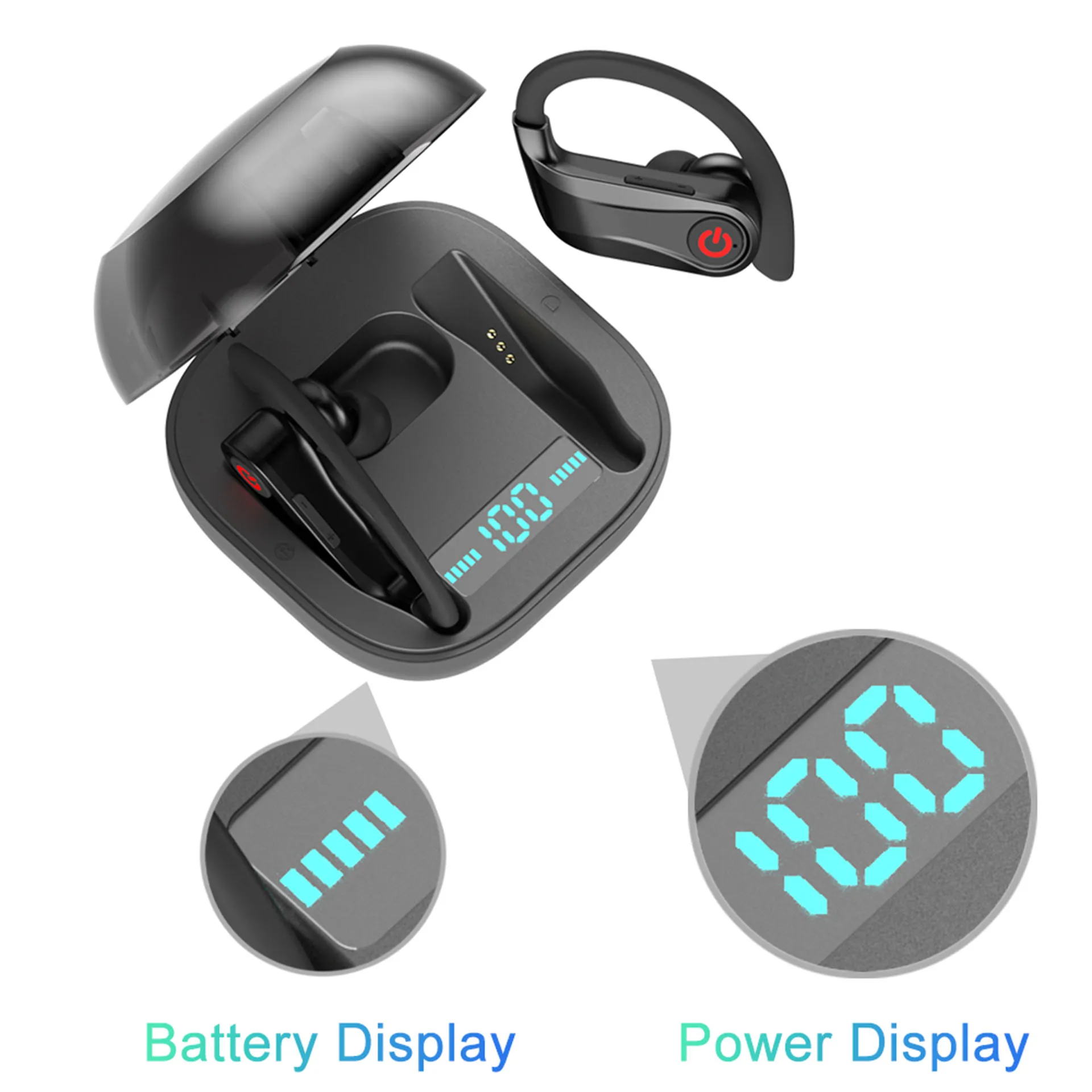 TWS 5 0 беспроводные наушники Bluetooth для HBQ Q62 Powerbeats Pro HIFI мини Спорт ушной крючок с