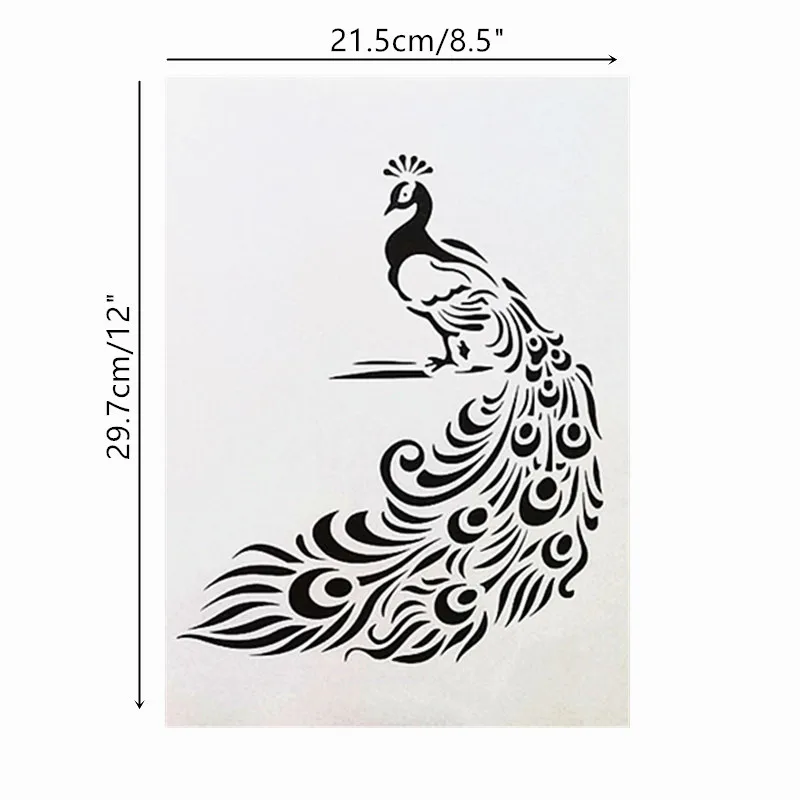 DIY живопись А4 Размер Павлин Дизайн многослойное искусство трафарет имплит для