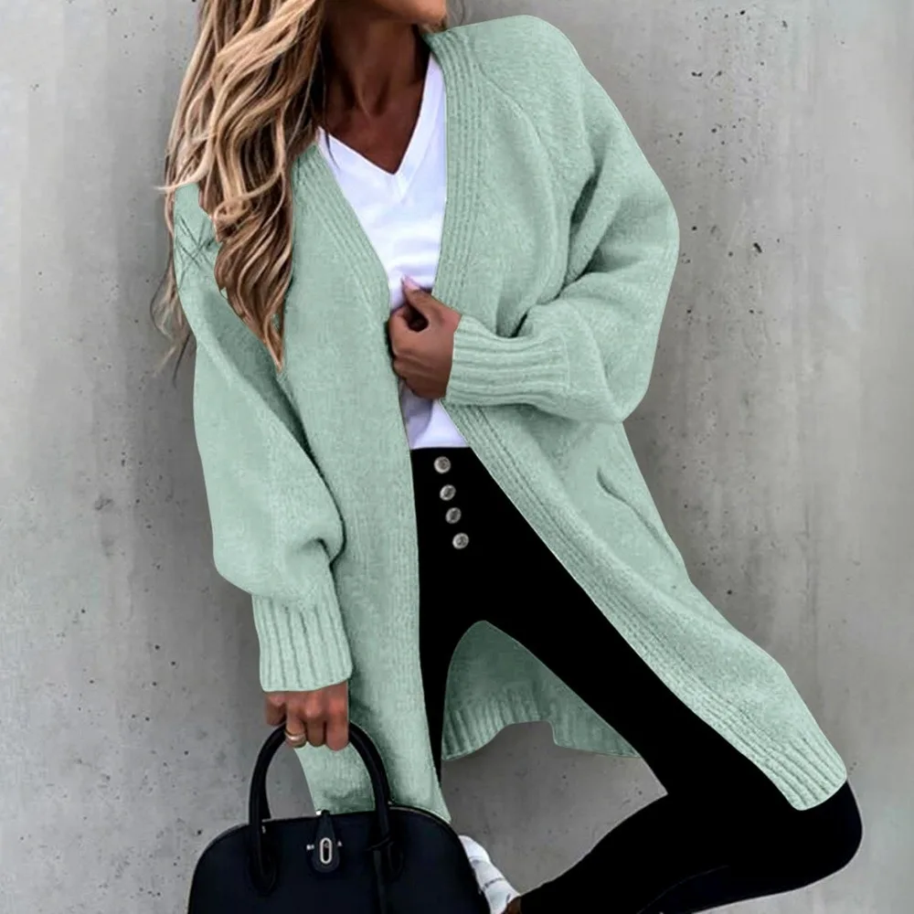 

Sweater Knit Cardigan Women Loose Cashmere Wool Fall Winter Thick Warm Soft Oversized Women Pockets Long Winter Sweater