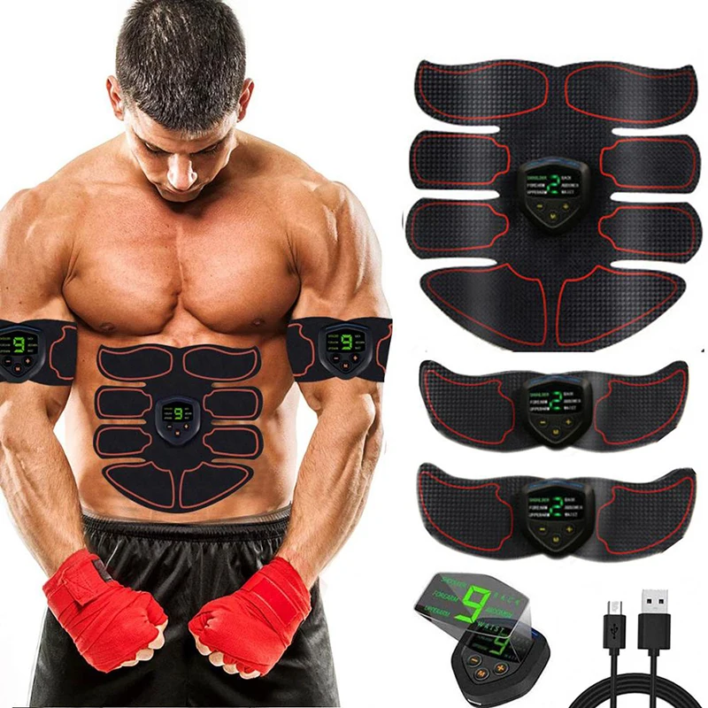 Электрический стимулятор мышц живота, перезаряжаемый через USB, тренажер EMS, ABS, для тренажерного зала, фитнеса, массажа тела, упражнения, ЖКД, ... от AliExpress WW