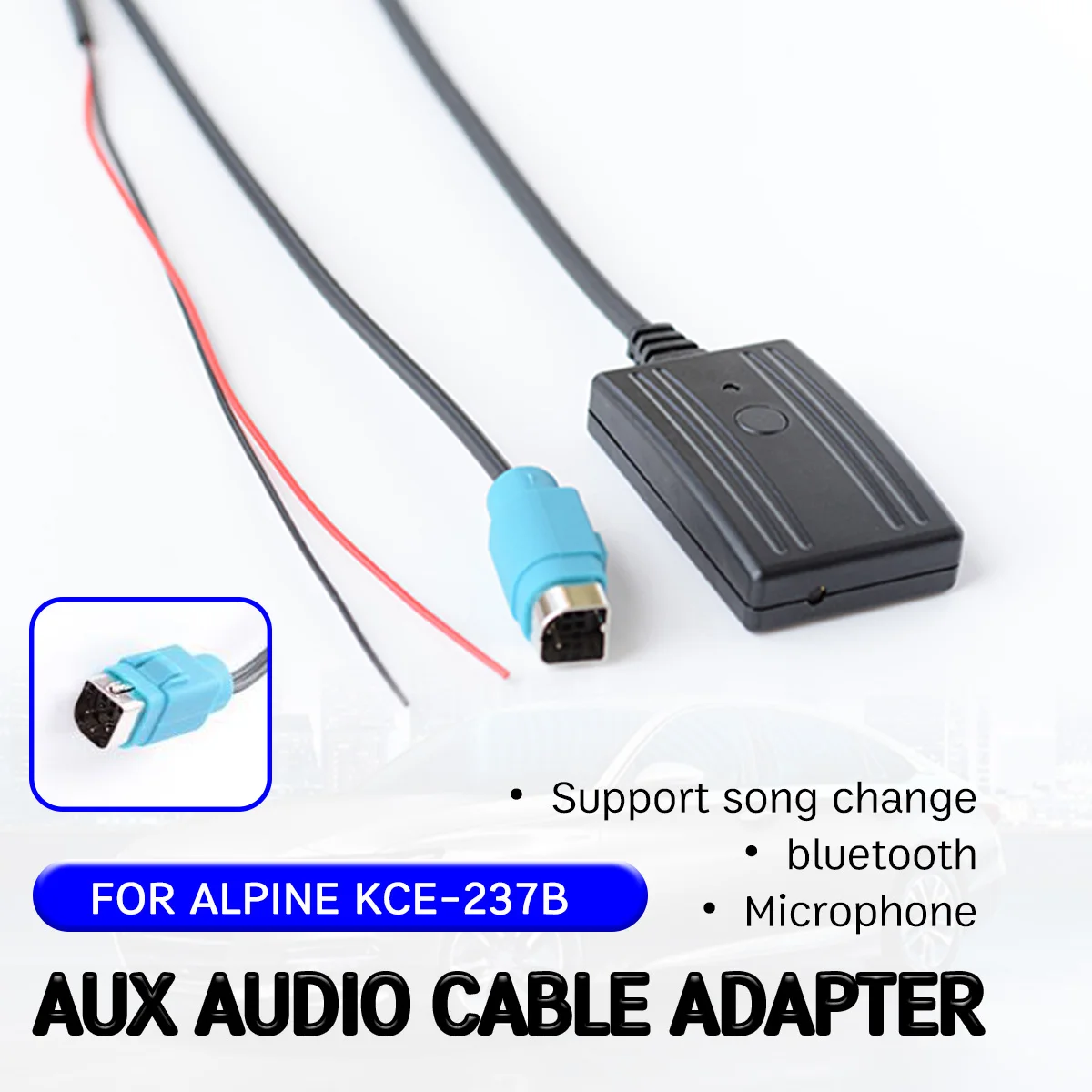 

bluetooth Aux Receiver Cable Adapter for KCE-237B with mic Hands-free Hifi wireless audio interface for Alpine 2009+ CDE-W203Ri
