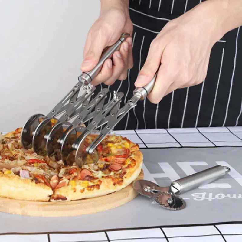 

Stainless Steel Pizza Slicer Multi-Round Bread Pizza Knife Divider Kitchen Cutting Tools Extendable Pastry Cutter Separator