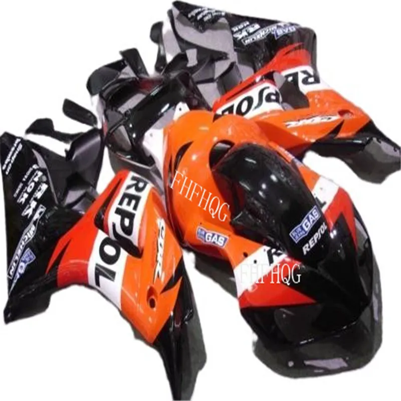 Комплект литых обтекателей для CBR 1000 RR 2006 2007 1000RR оранжевого и черного цветов CBR1000RR