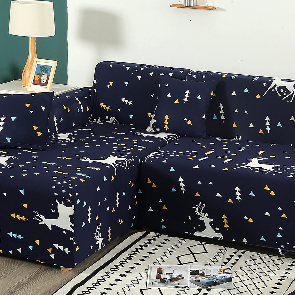 Рождественский стиль, эластичный чехол для дивана, Хлопковый чехол для дивана, чехлы для дивана, для гостиной, подходит для углового дивана