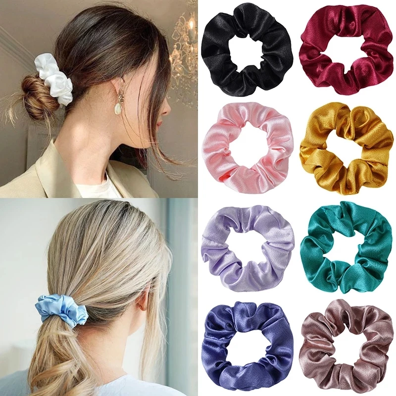 Резинка для волос атласная Женская цвет в ассортименте 9 шт./лот| |