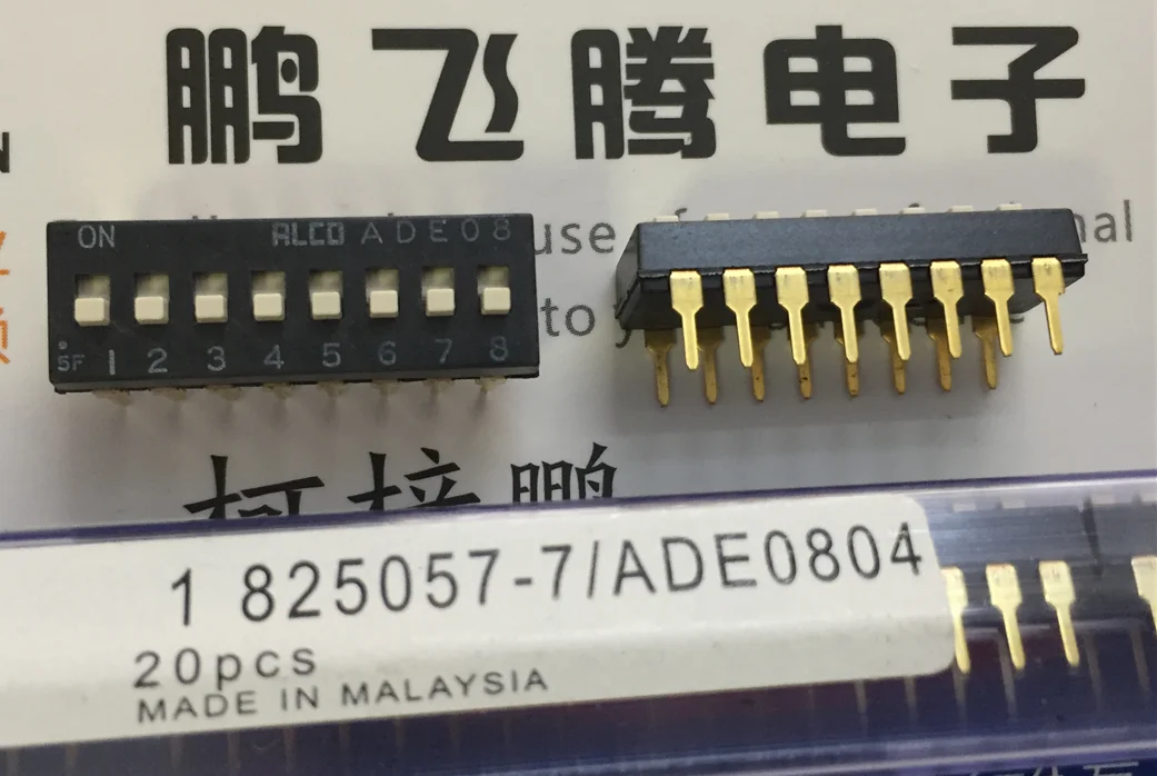 1PCS Imported Japanese ALCO ADE0804/1825057-7 dial code switch 8-bit key type flat coding 2.54 spacing | Электронные компоненты