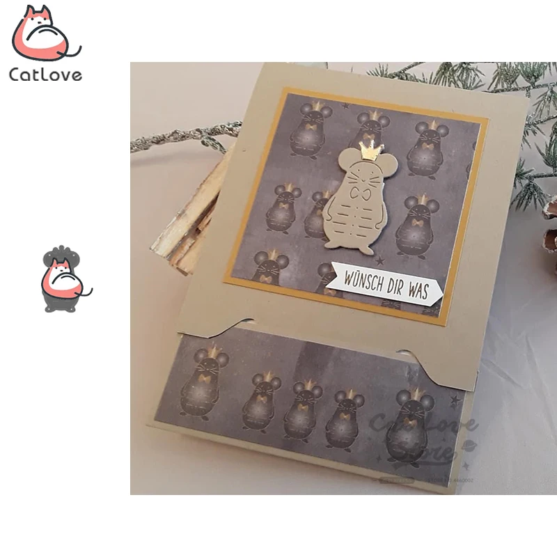 Мышь мультяшная кукла металлические режущие штампы трафарет для скрапбукинга