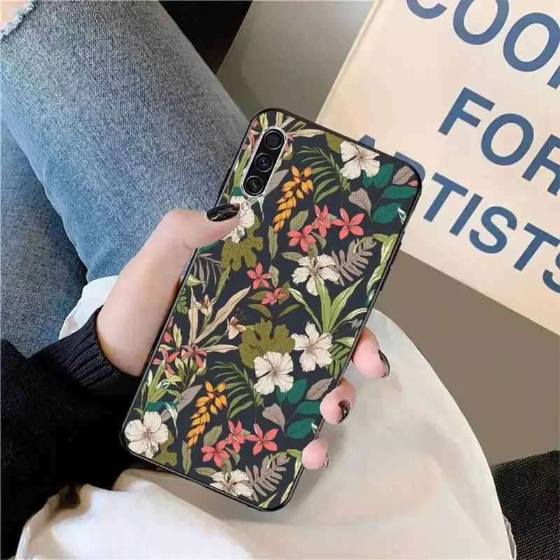 

Vintage Banana Leaf Flower fundas Phone Case For Samsung galaxy S 9 10 20 A 10 21 30 31 40 50 51 71 s note 20 j 4 2018 plus