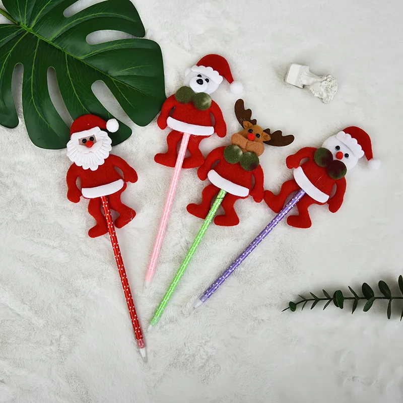 

12pcs Christmas Pen Cute Cartoon Creativity Student Office Ballpoint Gift Snowman Santa Claus Stationery Party Toys for Kids