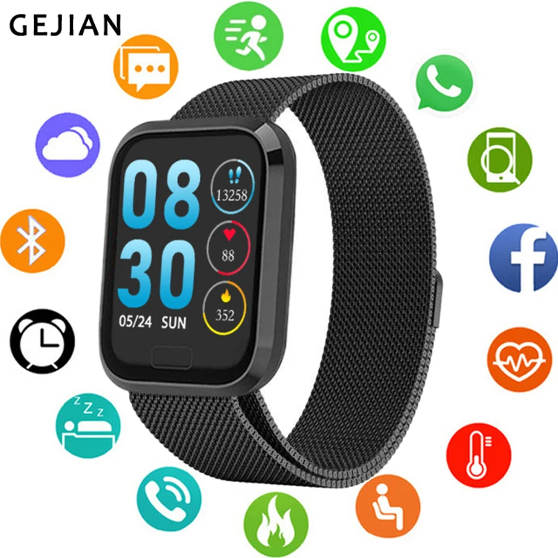 GEJIAN модные часы Smart Watch приборы для измерения артериального давления рабочей