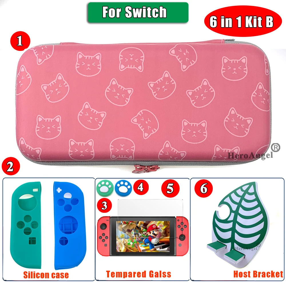 Чехол для Nintendo Switch милый чехол с кошкой s NS консоли розовый переносной