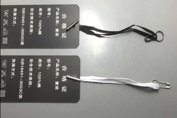 Description Picture 2 of item500pcs/BAG 10CM Polyester Thread Ribbon Line Loop Lock For Clothing Cotton Tag Label Hanger Metal Pin Buckle Garments Fastener