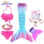 Новинка, детское платье с хвостом русалки и планкой для девочек, платье с моноластами для плавания, платье принцессы для вечеривечерние в бассейне