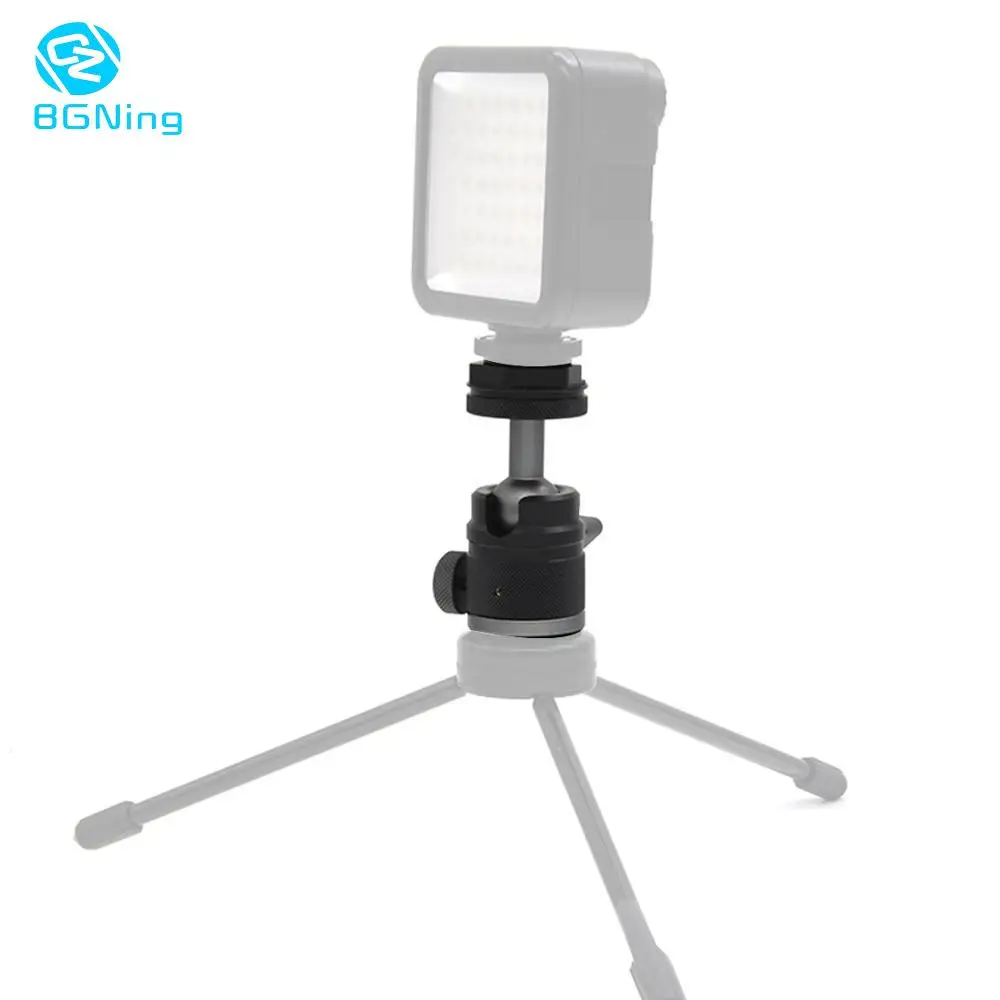 

Aluminum Mini Tripod Mount w/ 1/4" inch Screw Holder Cold Shoe Adapter for DSLR Cameras Monitor Light 360degree Rotation Bracket