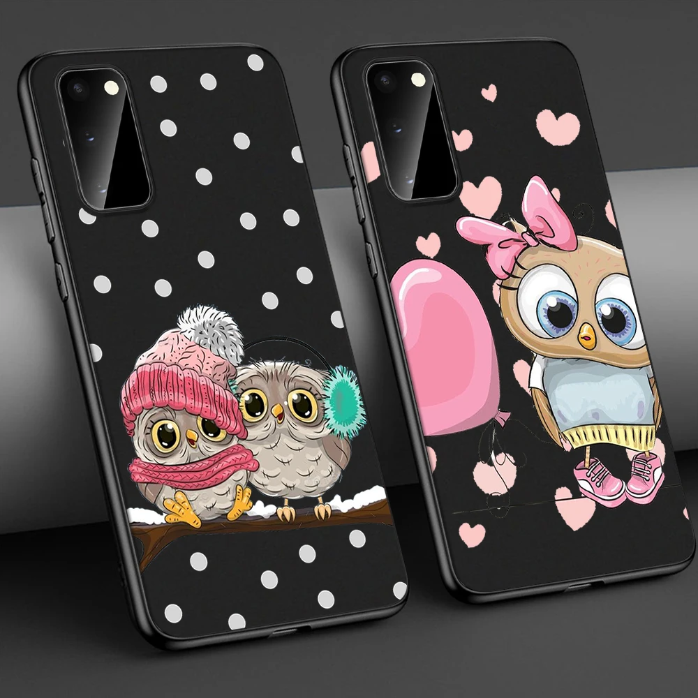 

Lovely Owl Phone Case for Samsung A50 A51 A71 A40 A70 A20 A20E S10 S20 S9 S8 S7 Edge Ultra Puls Note 10 9 8 Plus Soft Cases Capa