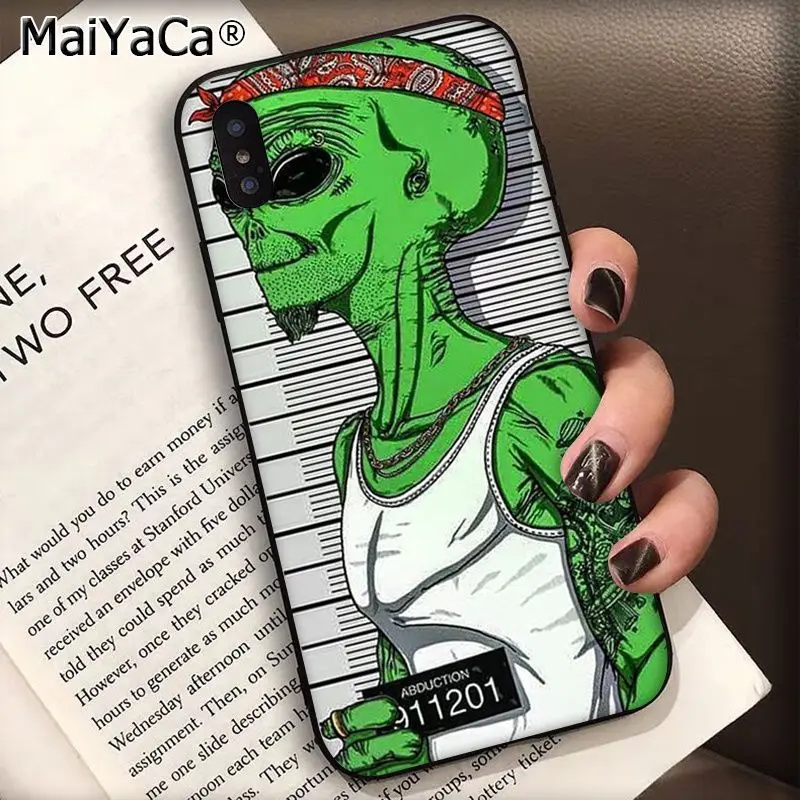MaiYaCa Trippy Tie Dye Peace Alien силиконовый черный чехол для телефона для Apple iphone 11 pro 8 7 66S Plus X XS MAX 5S SE XR чехол s - Цвет: A16