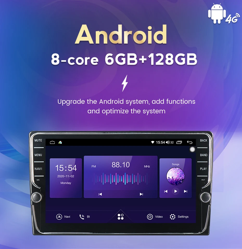 Navifly Android 11 Автомобильный GPS Авторадио 1280*720 для Lexus RX330 RX350 RX400H 2003-2009 IPS DSP 6 ГБ + 128 Гб