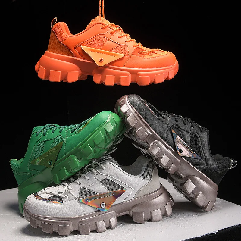 

Ins Tide Shoes Summer Low-cut Mesh Breathable Thick-soled Daddy Shoes Bright Surface All-match Sports Shoes