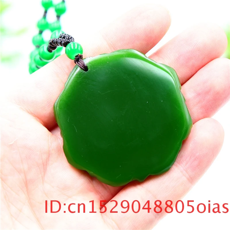 Зеленый нефритовый Лотос кулон ожерелье натуральный Шарм резные для женщин